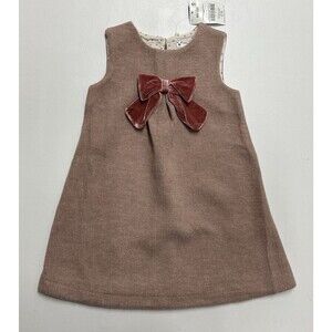 Next Toddler girl size 1 1/2 -2 yrs dusty pink acrylic sleeveless dress with bow